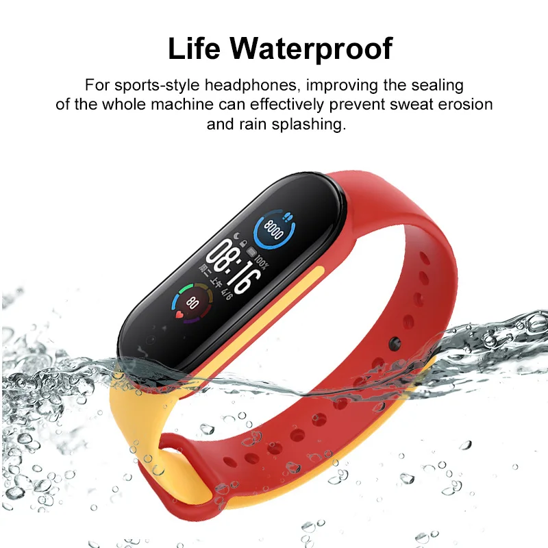 Strap For Xiaomi Mi Band Silicone Dual Color Wristband Replacement Xiaomi 6 Band Sport Wristband Band Straps For Miband6
