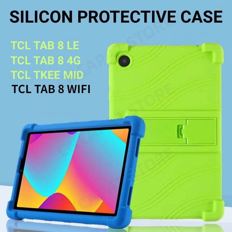 

4 Thicken Cornors Soft Silicon Cover For TCL Tab 8 LE 4G WiFi Case Kids Safety Shockproof Funda For TCL TKEE Mid Protector Shell