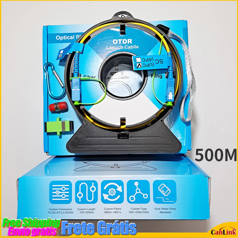 LC SC OTDR Dead Zone Eliminator Fiber Rings Reel Fibre Coil 500M Fiber Optic OTDR Launch Cable Box 1310 1550nm Single Mode