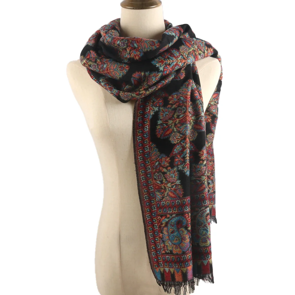 Высокое качество с короткой бородой жаккардовый шарф-хиджаб из пашмины узором