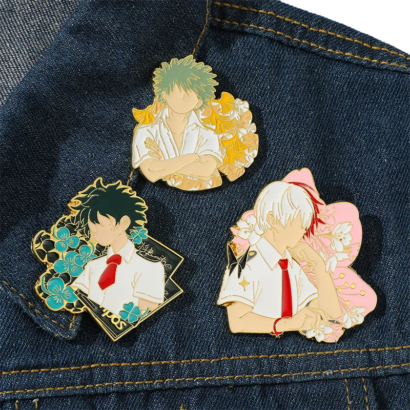 

Anime My Hero Academia Collection Brooch Pin Midoriya Izuku Bakugo Katsuki Todoroki Shoto Gorgeous Figure Hard Enamel Pin Badge