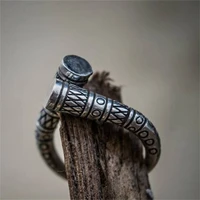 nordic style viking amulet symbol pattern ring trend fashion mens womens open adjustable rings couple anniversary gift jewelry