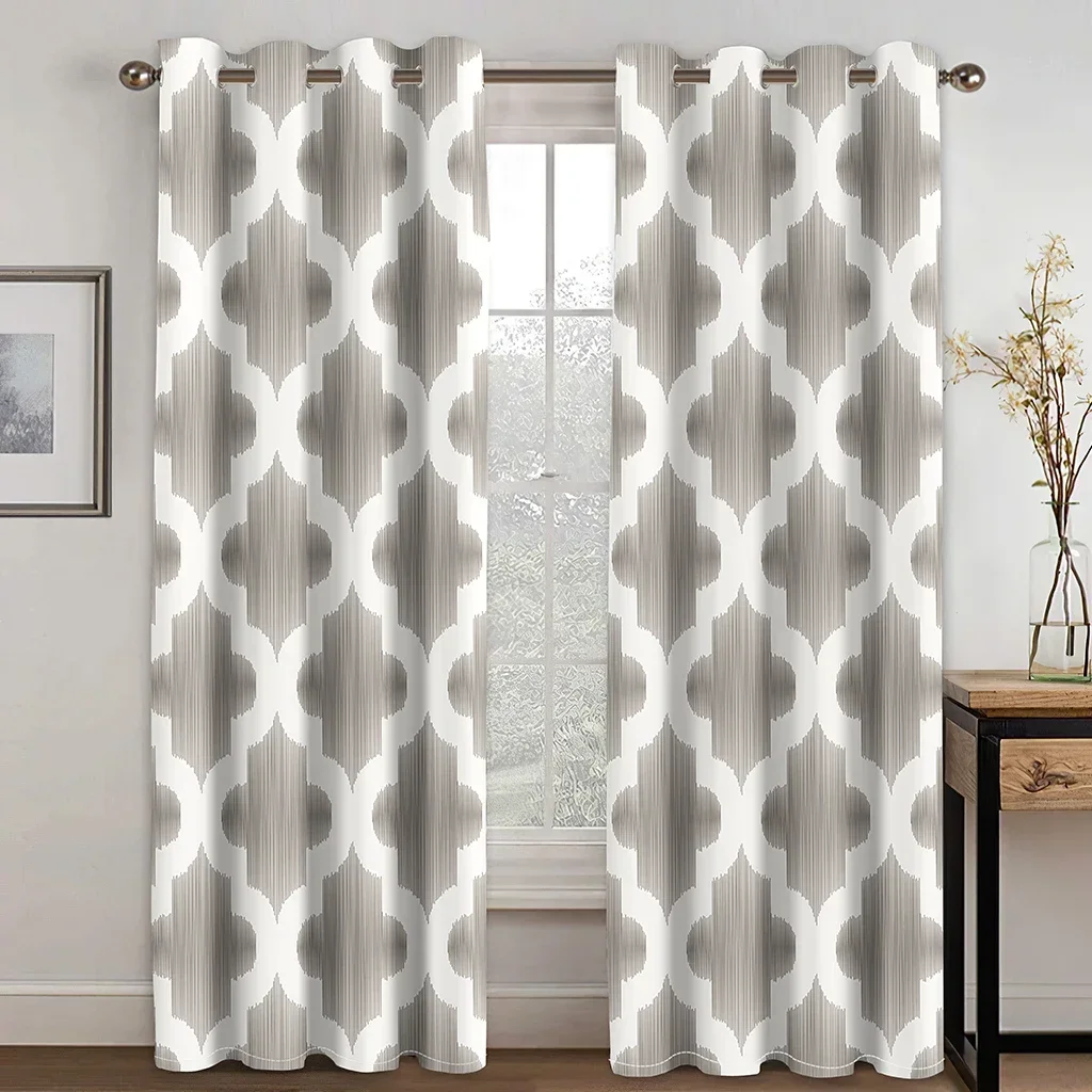 

Cheap Abstract Geometric Art Gray Modern Thick Blackout Curtains for Living Room Bedroom Window Decor Free Shipping Two 2 Pieces