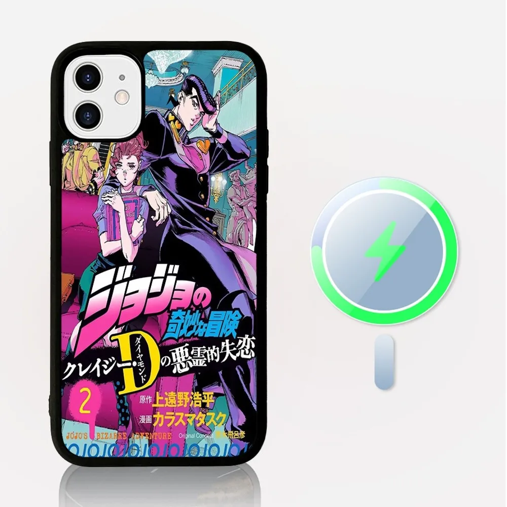 Чехол для телефона с магнитной беспроводной зарядкой в стиле аниме JoJo Bizarre Adventure