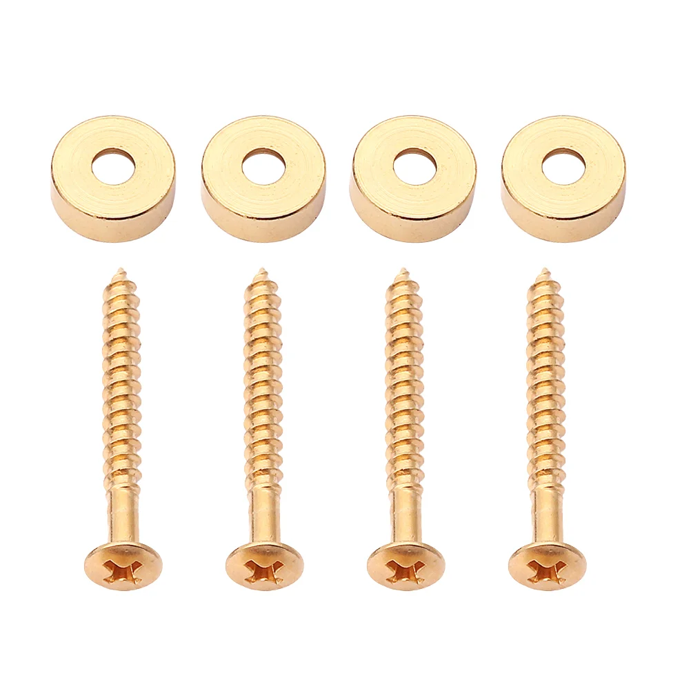 

4pcs Electric Guitar Neck Joint Bushings and Bolts for Guitar Bass Neck Plate GV03 (Golden)