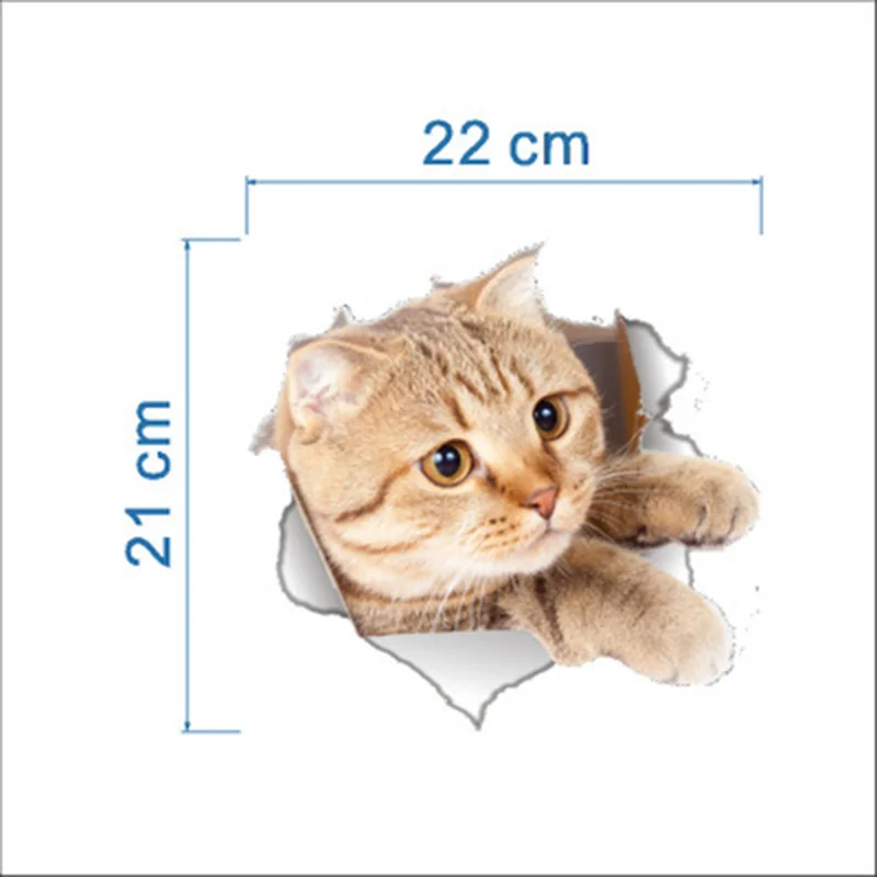 3d наклейки на стену для кошек и собак в ванную комнату крышку унитаза