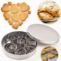 metal mini cookie cutter geometric shaped rectangle square heart triangle round stainless steel biscuit baking fondant diy molds