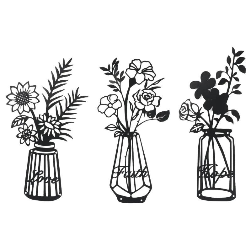 

Металлическая ваза для цветов, вывеска, кованый железный декор, подвесная фотография