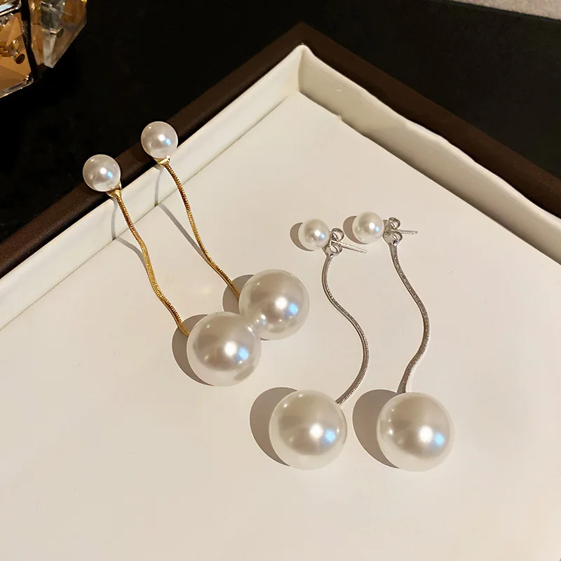

Elegance Pearl Tassel Long Pendant Earrings For Women Fashion Temperament Exaggerated Personality Exquisite INS Jewelry Gifts