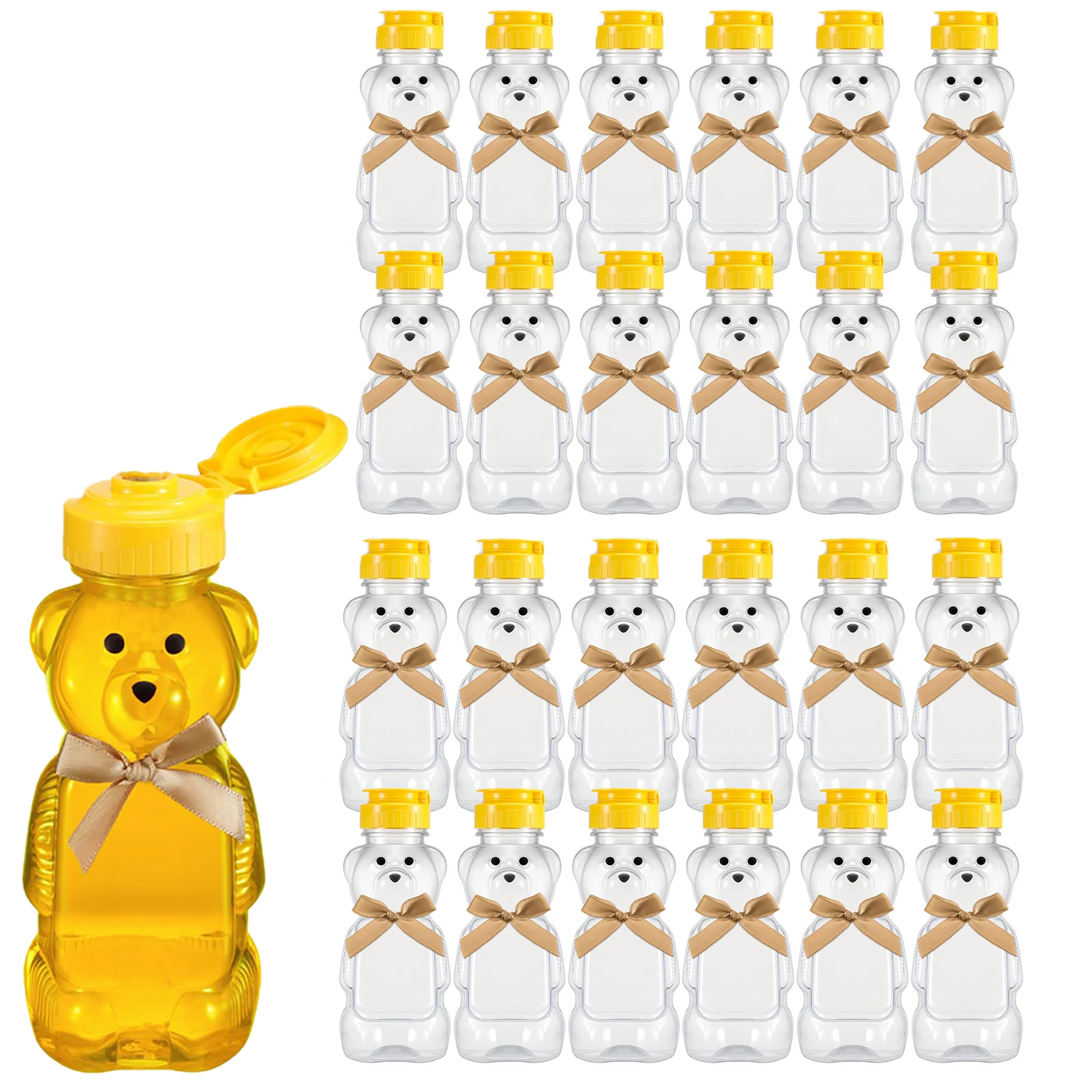 

Пластиковые бутылочки с медведем 8 унций, набор 12-48 шт., с бантом