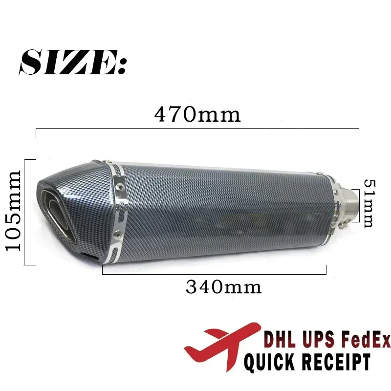 Выхлопная труба для мотоцикла длиной 470 мм 51 с глушителем Dukati 696 848 tmax 500 530 crf 230 vespa