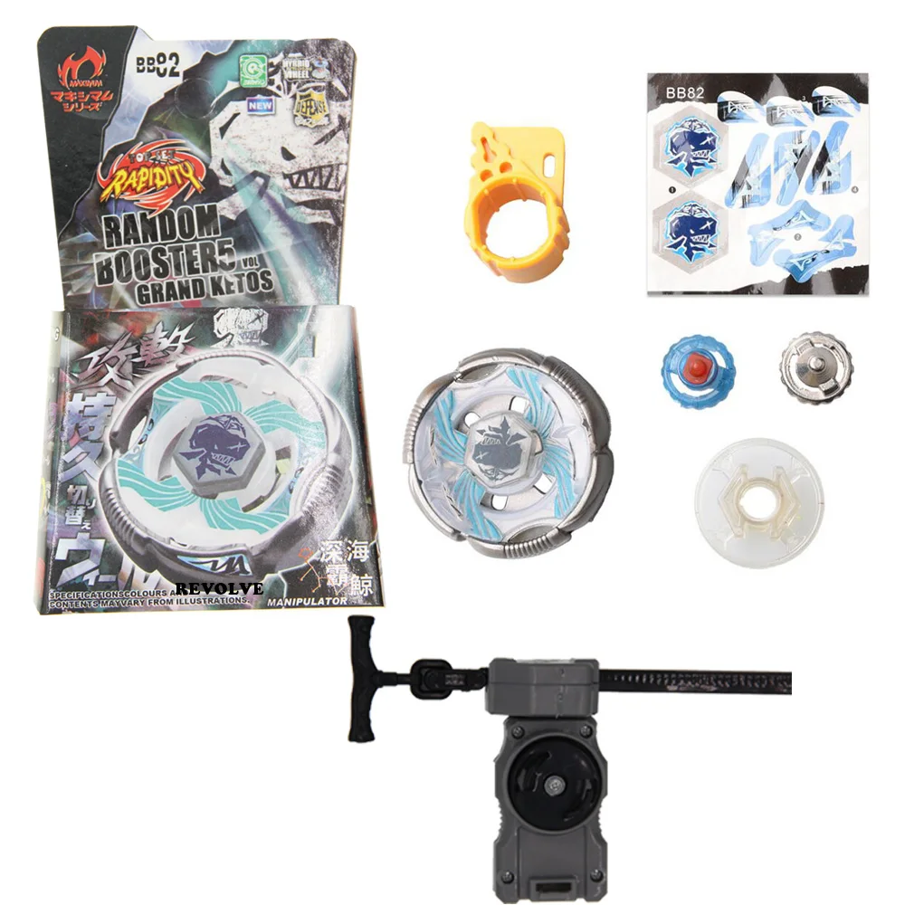 

plastic B-X TOUPIE BURST BEYBLADE METAL FUSION BB-82 Grand Ketos Cetus T125RS simple packing+gray pull line