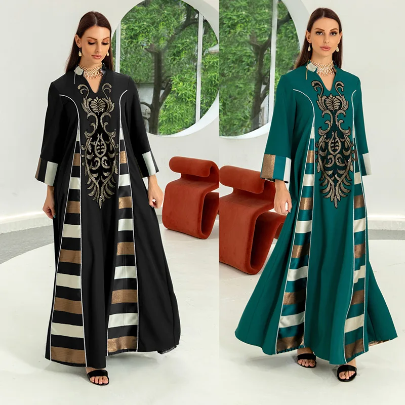 

Dubai Long Women Evening Dress Embroidery Moroccan Gulf Abayas Robe Abaya Plus Size Dresses Caftan Kaftan