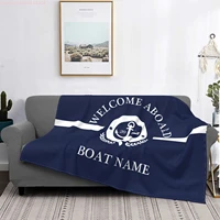 deep sea color nautical decorative printed flannel blanket breathable ultra warm bedding