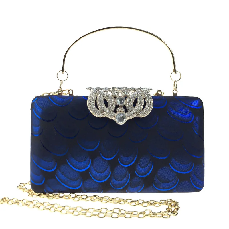 

18x10 см Корона, бриллиант, банкетная сумка с узором павлина, кожаная обеденная сумка, Ципао, женская модель, A7786