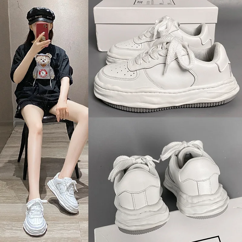 

Student White Shoes Woman Platform Shoes Sneakers Fashion Stitching Color Flats Women's Casual Shoes Walking Vulcanized Shoes