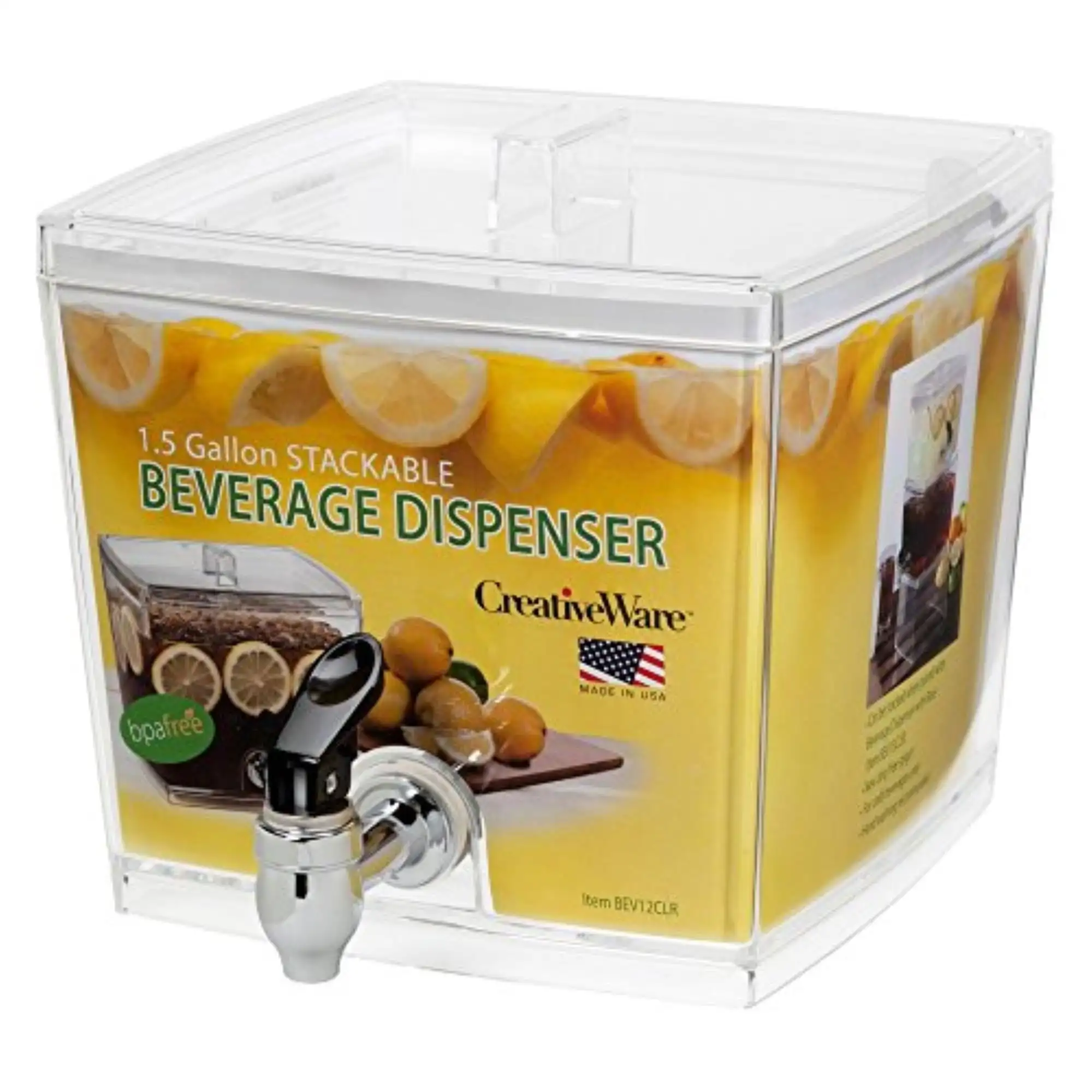 

1.5 gal. Acrylic Beverage Dispenser Without Base