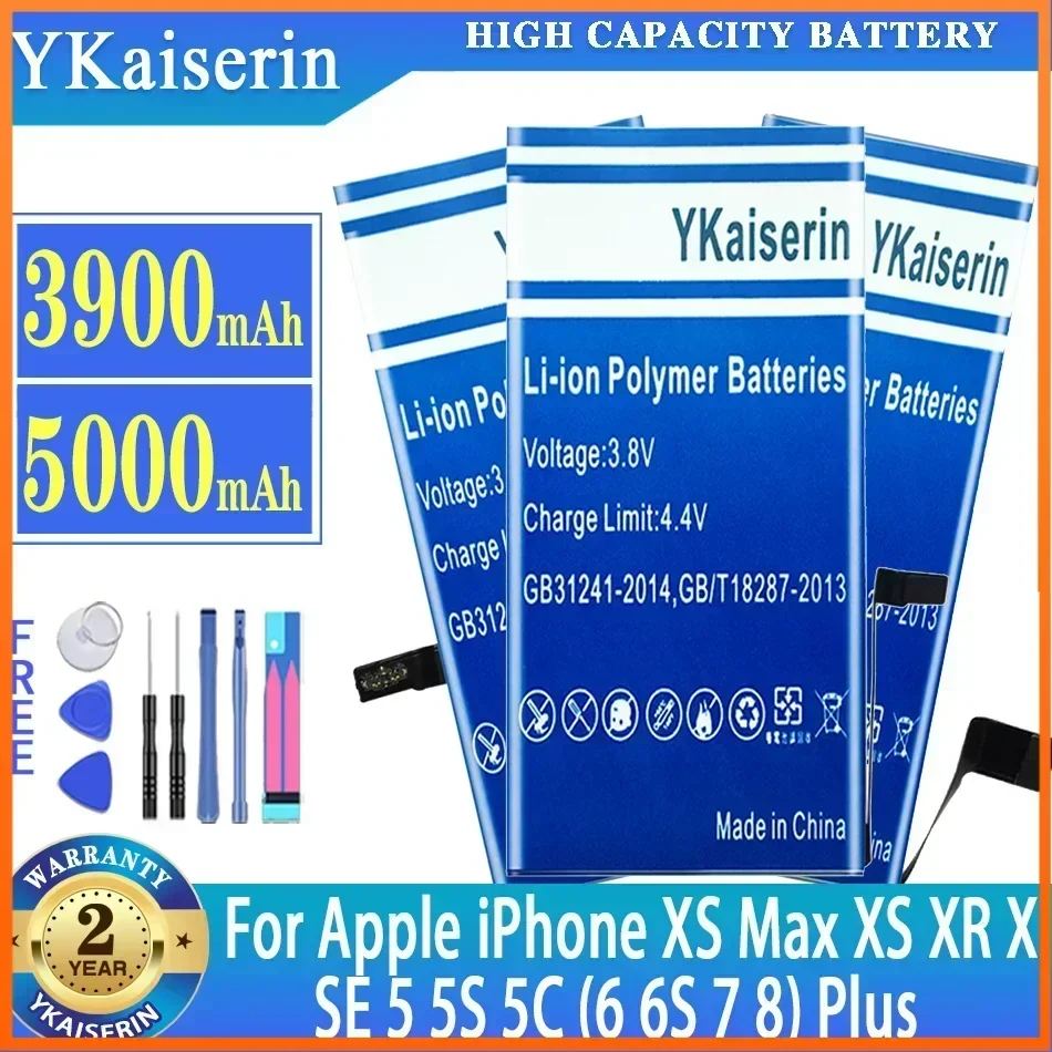 Аккумулятор YKaiserin для Apple iPhone 5 5S 5C (6 6S 7 8) Plus 6Plus 6SPlus 7Plus 8Plus XSMax XS Max XR X SE Аккумуляторы