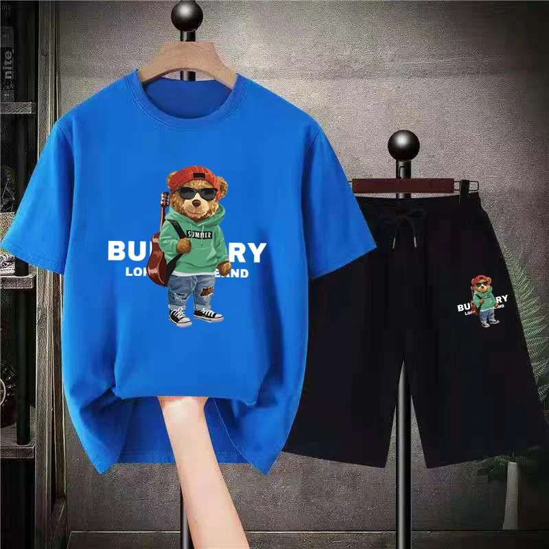 Luxury Brand Men Women T Shirt Suit Shorts Classic Sets 2 Piece Outfits SetsBear Alphabet Print Cotton High Quality Free Shippi