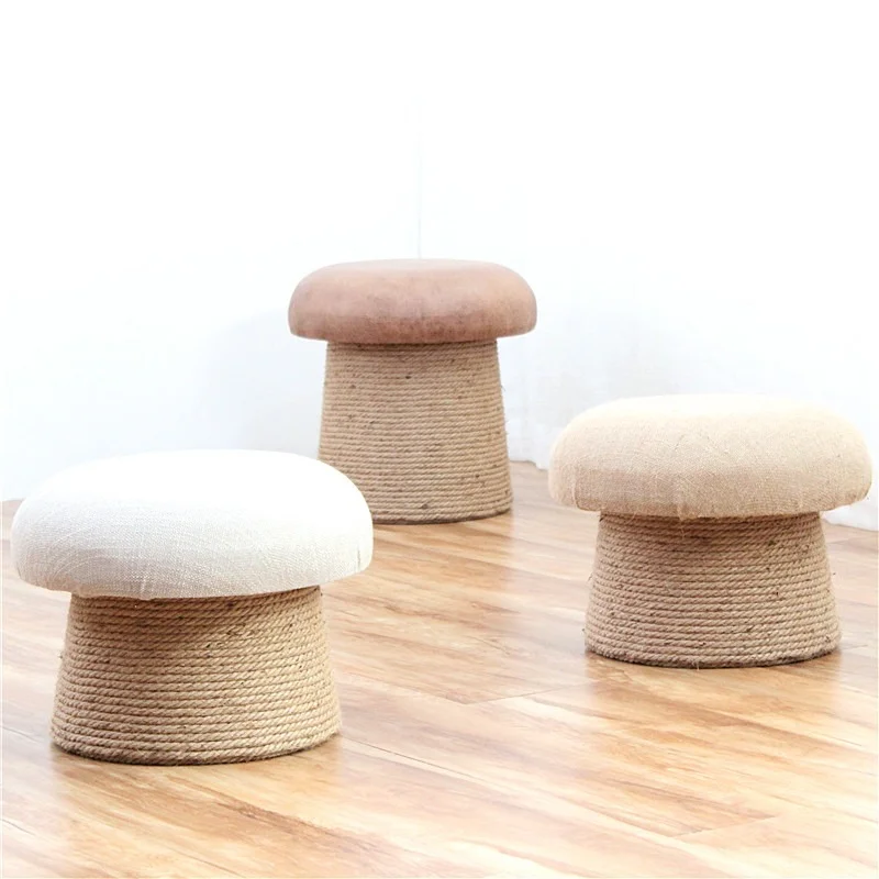 

Personalized creative mushroom-shaped low stool living room furniture sofa footstool solid wood round children's stool