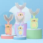 Детская Силиконовая зубная щетка с мягкой сменной головкой, 360 градусов