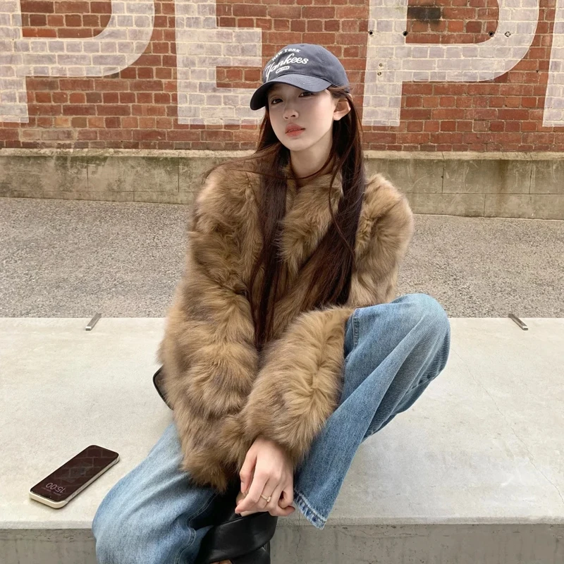 High-Grade Super Nice Fur Women's 2024 New Elegant Socialite Light Luxury Short Environmentally Friendly Fox Outerwear