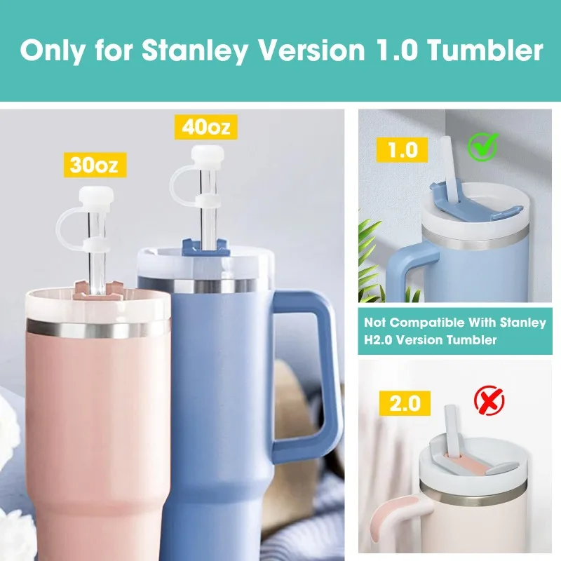 6 шт. многоразовые силиконовые наконечники для трубочек 30 и 40 унций