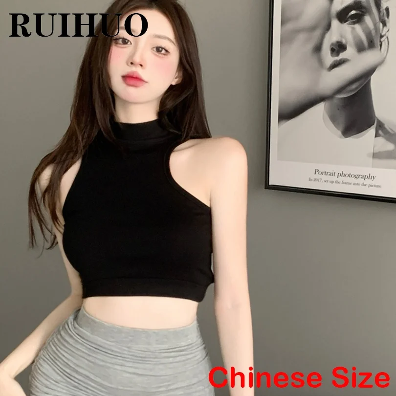 RUIHUO однотонные женские топы на выход лето 2022 сексуальная женская одежда