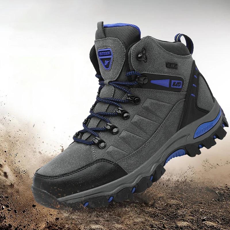 

Outdoor Camping Shoes Waterproof Men Women Leather Mountain Climbing Boots Couple Winter Nonslip Trekking Walking Trail Shoes