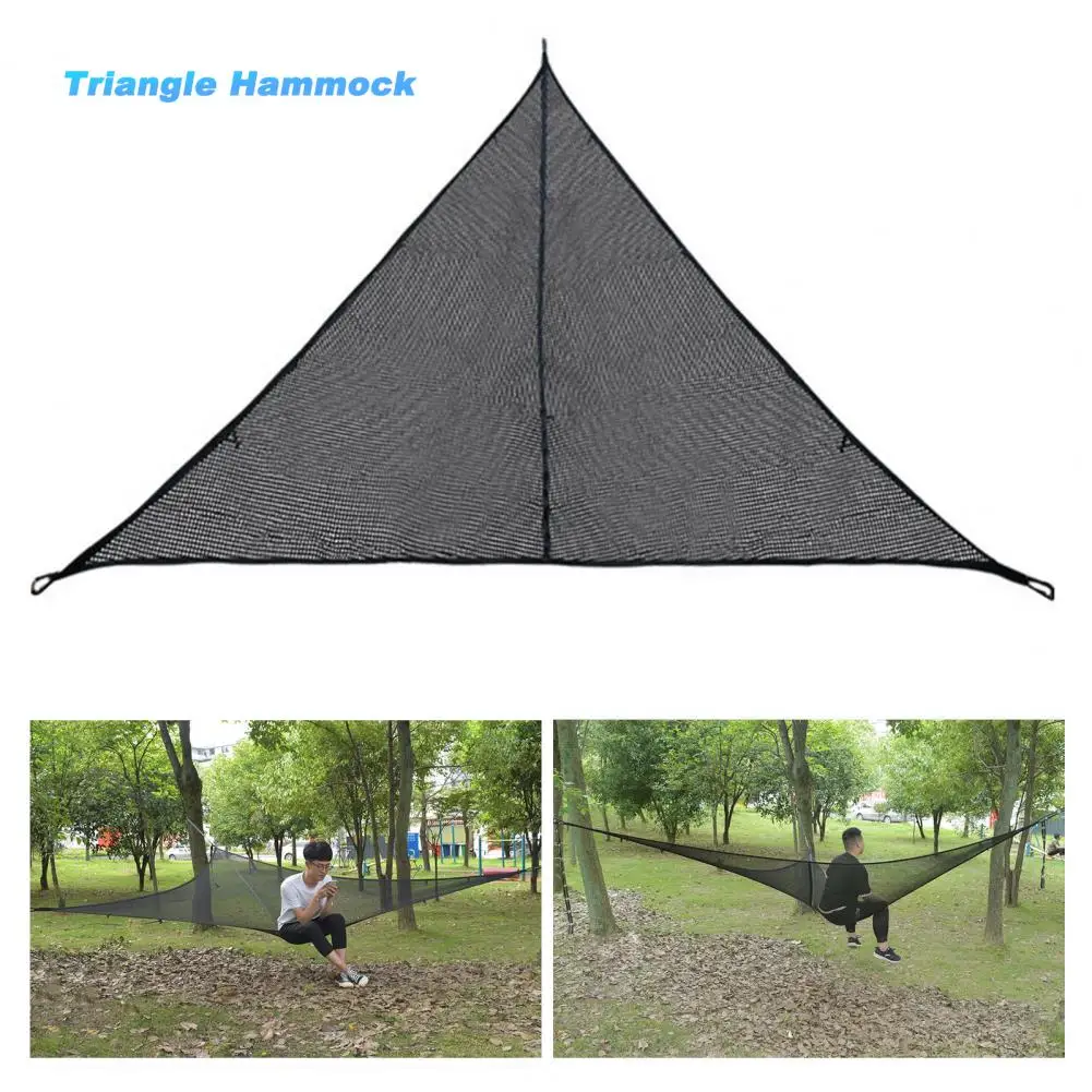 

Aerial Hammock Fine Black Easy to Set-up Multi Person Portable Hammock for Backyard Triangle Hammock Triangle Hammock