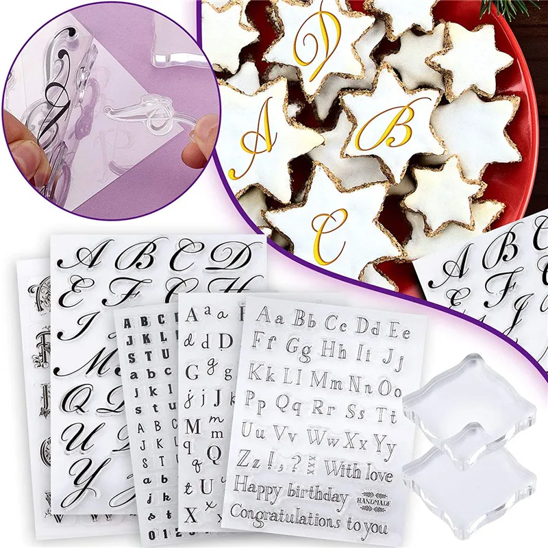 

Cake Decorating Tools Alphabet Fondant Cake Stamp Silicone Mold Letters Biscuit Fondant Mold Baking Tools Cake Embosser Stamp