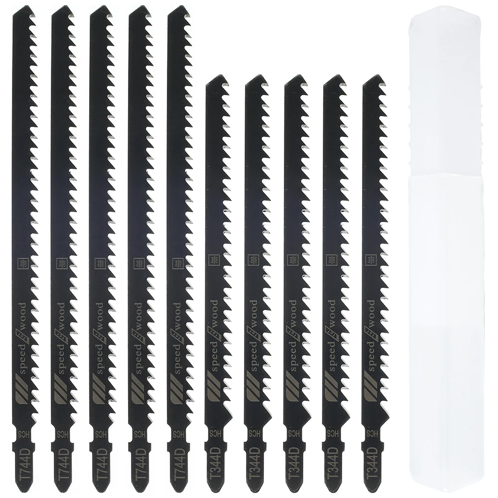 

10 Pcs HCS Jig Saw Blades T744D/T344D Reciprocating Saw Blade for Wood Fast Cutting Woodworking Safety for Home DIY Tools