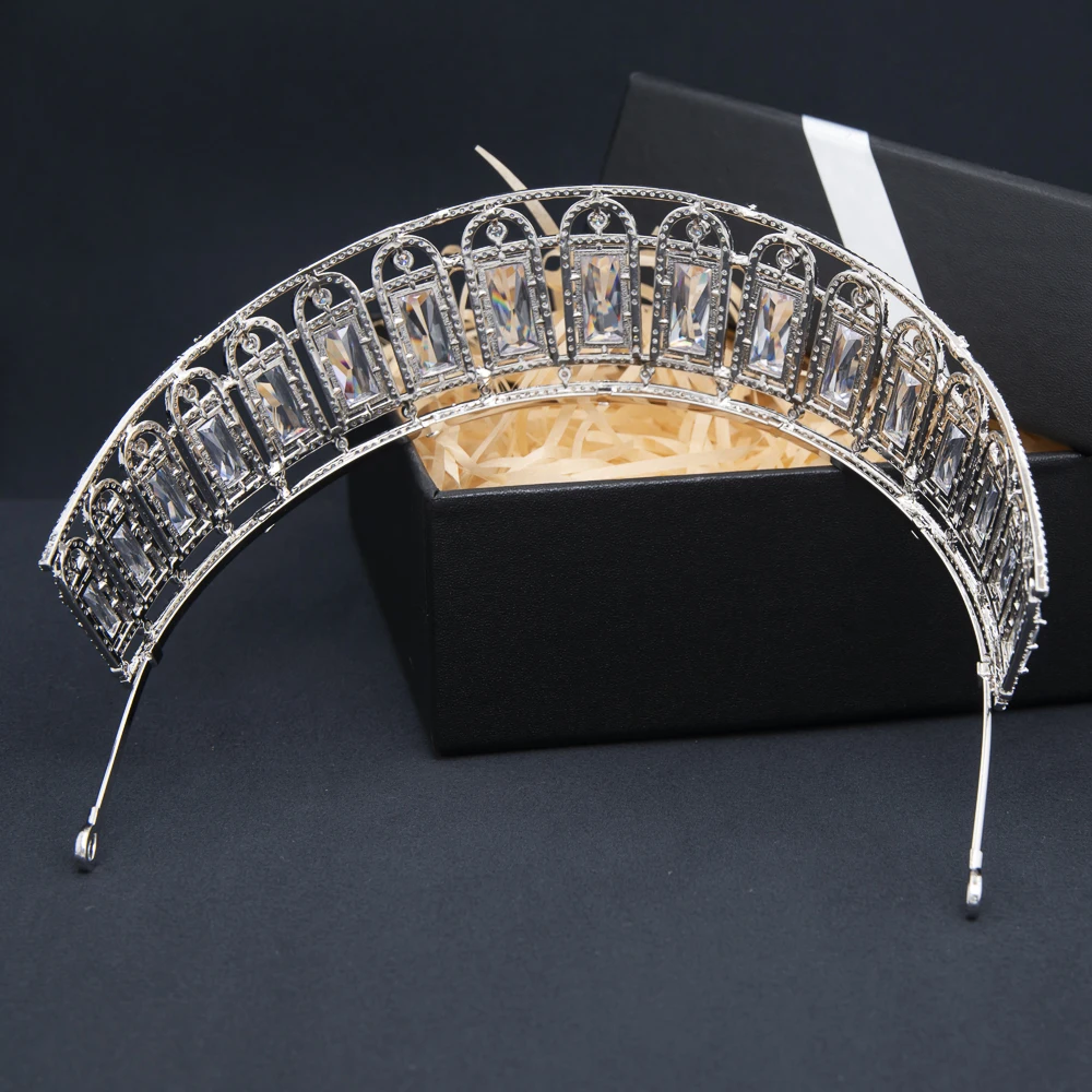 Тиара с фианитами для свадьбы выпускного вечера вечеринки