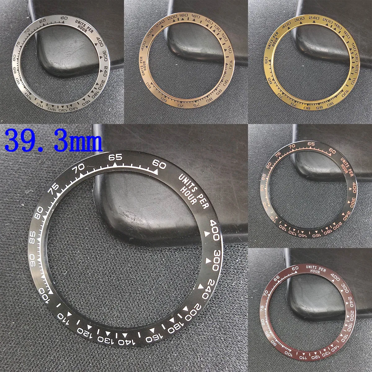 

39.3*mm*31.5mm Daytona bezel Sloped Ceramic bezel insert 38.5*30.5mm or vk63 movement Daytona case Metal watch bezel parts
