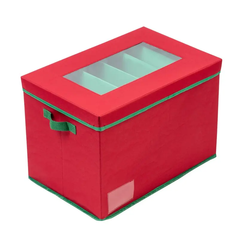 

Tree Lights Storage Box With Handles, Red
