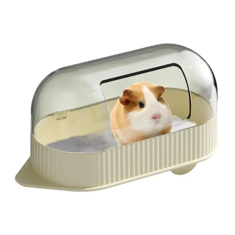 

Hamster Sand Bath Container Hamster Bathing Bowl Transparent Beds 19.5*9.5*10.5cm Shower And Digging Room For Chipmunk Guinea
