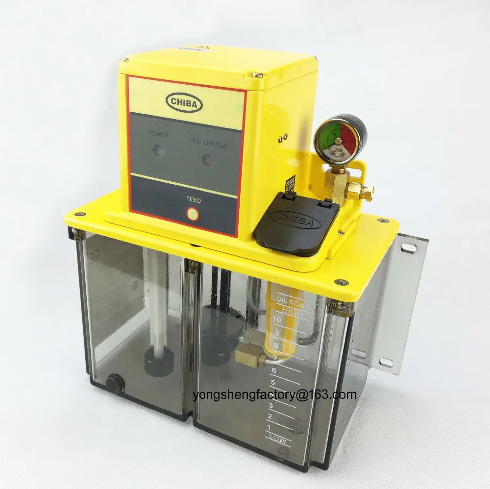 

CE Electric Lubrication Pump Oil Lubricator Float Switch Pressure Relief Valve CHIBA TM-302FW-T4P/TM-301 For CNC Lubricating