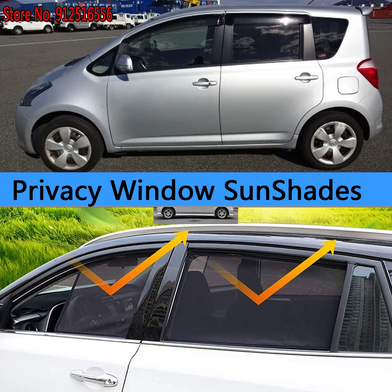 

Side Sun Shade Shading Protection Window SunShades Sunshield Accseeories For Toyota Ractis Package NCP100 NCP 100 2005 - 2010