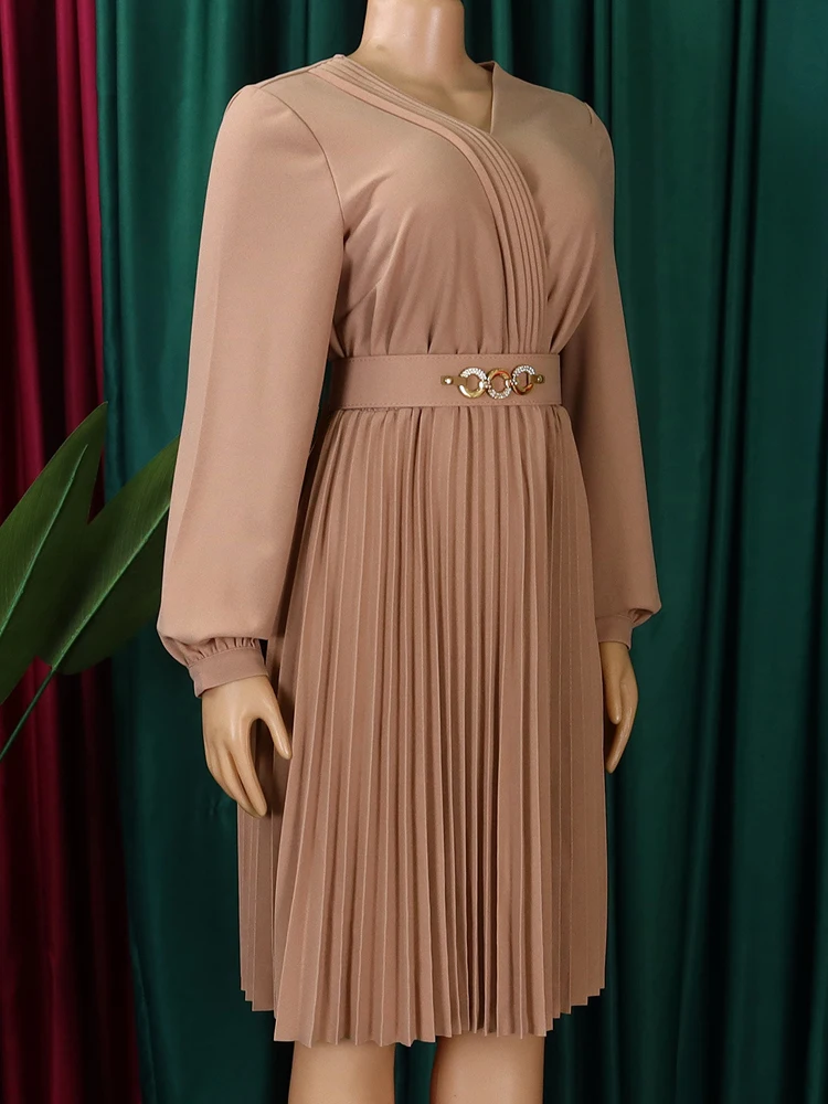 FairyShely весна 2024 однотонное женское платье со складками женские большие платья с