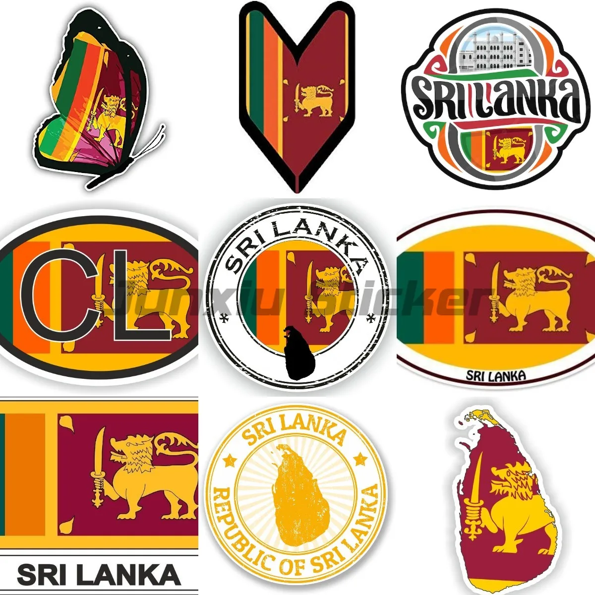 Карта Государственного флага Шри-Ланки, государственный значок, наклейка, декор для автомобиля, мотокросса, гоночного автомобиля, шлем для ноутбука багажник, виниловая Водонепроницаемая наклейка