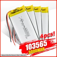 3 7v 3000mah 103565 lithium polymer rechargeable battery for tablet mobile power charginggps psp pad e book pos machine power