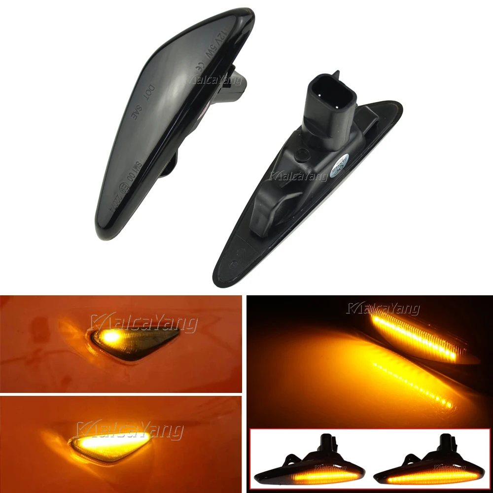 

2X Dynamic Smoke LED Side Marker Turn Signal Lamp Light For Mazda MX-5 RX8 08-12 6 Atenza GH 10-13 5 Premacy CW Fiat 124 Spider