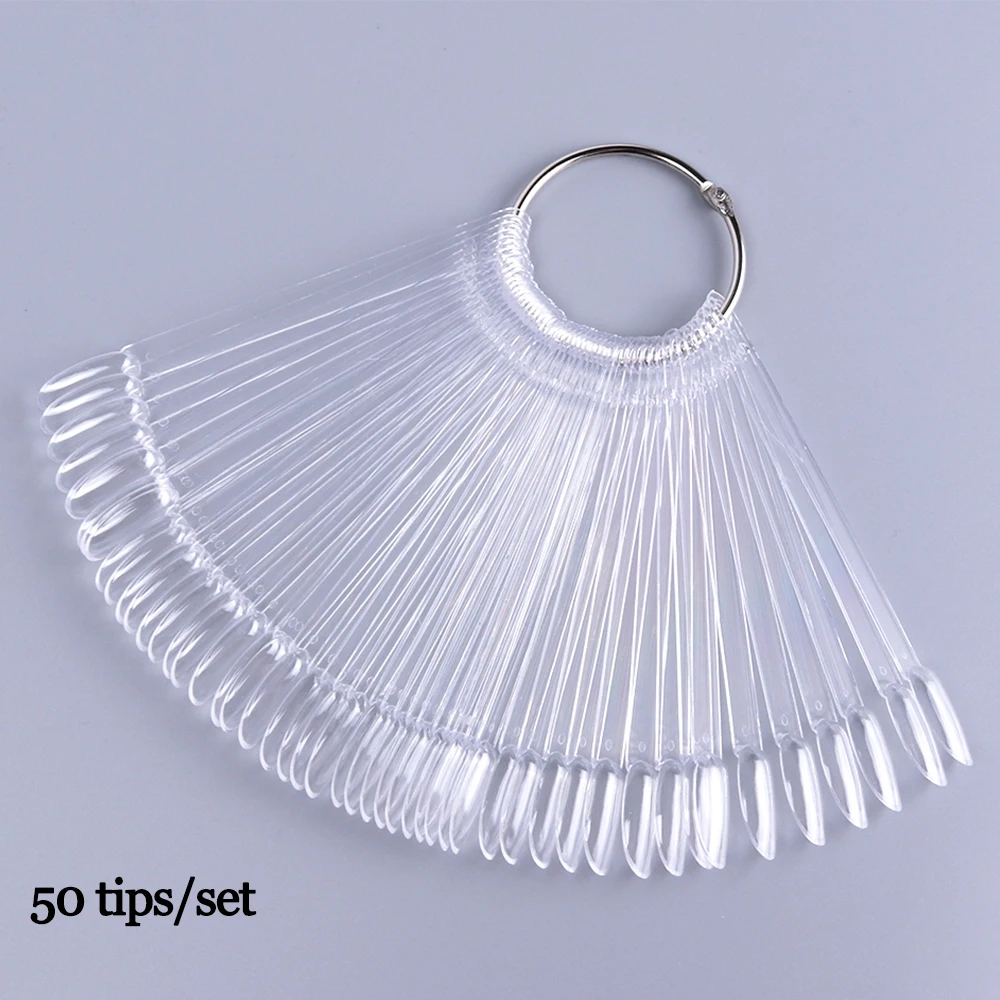 50Pcs Nail Swatches Oval Round Tips For Display Samples Gel Polish Palette Color Chart Manicure Practicing Tools NTA23-1 - купить по