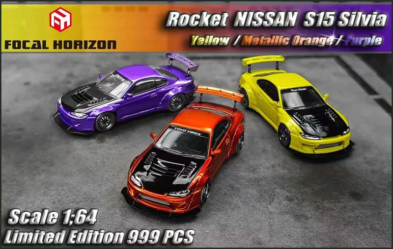 

(Pre-Order) Focal Horizon FH 1:64 Nissan Silvia S15 Pandem Rocket Bunny Black Carbon Hood Diecast Model Car