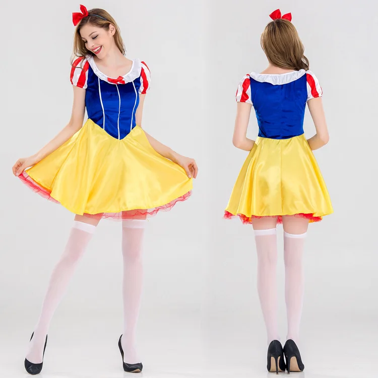 

Halloween Costume Dance Dress Adult Snow White Skirt Short Skirt Snow White Performance Dress