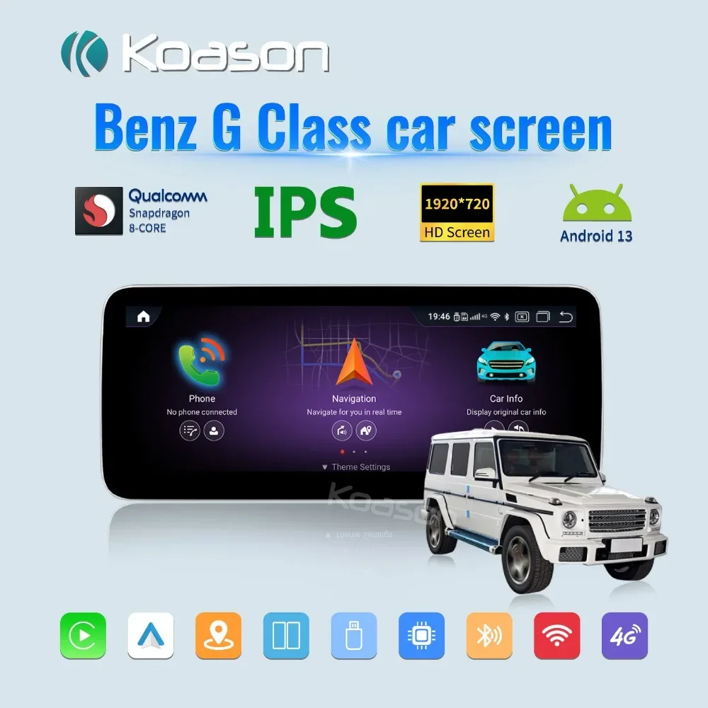 Экран Koason Snapdragon 680 Android CarPlay для Mercedes Benz G CLASS G63 G65 AMG G350 G500 W463 Автомобильный