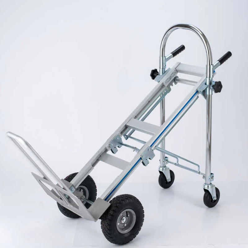 

Steel Hand Truck Aluminum 3 In 1 Hand Cart 4 Wheels 250kg Folding Truck FHT250B