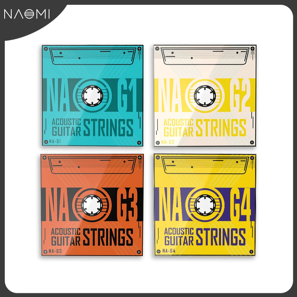 

NAOMI 6pcs/1pack Professional Acoustic Guitar Strings Hexagonal Core Phosphor Copper Wire NA-G1/G2/G3/G4 Clear Treble