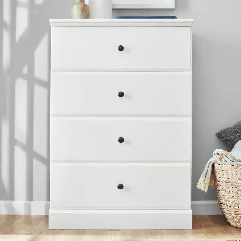 

Transitional 4-Drawer Chest, Soft White
