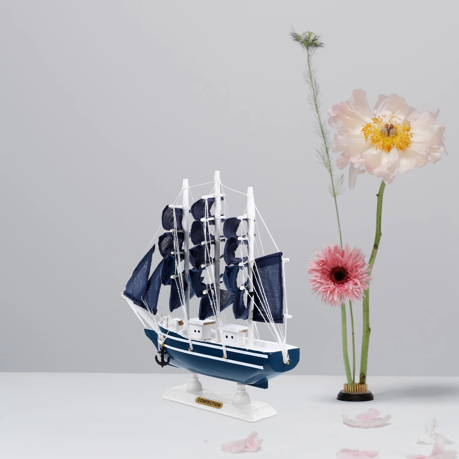 Винтажная модель деревянного корабля 24 см